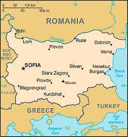 Map of Bulgaria