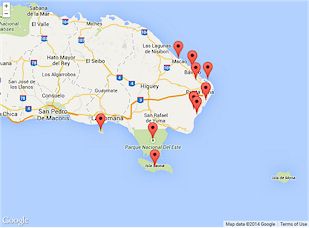 Dominican Republic Attractions on the Map