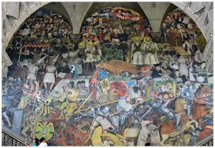 Rivera Mural at the National Palace, Mexico City.  Photo by evilfreak86, creative commons