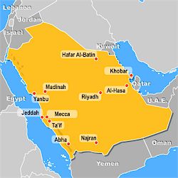 Map of Saudi Arabia