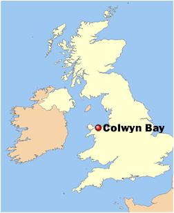 Map of Colwyn Bay in the UK
