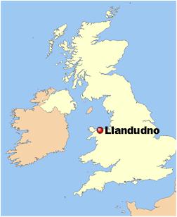 Map of Llandudno in the UK